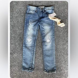 Blue Cult Blue tint distressed stretched Denim jeans size 6 Kids (NWT)